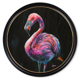 Flamingo Print 'Florrie' by Amy Ansell - Oxford Round Frame