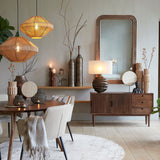 Light & Living Quenza Round Dining Table in Brown Acacia Wood – Large