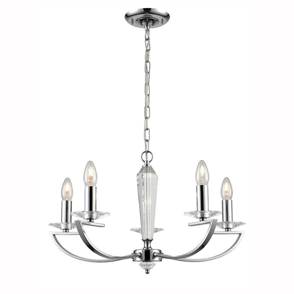 Franklite Artemis Chrome Pendant Light – 5 Lights