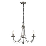 Franklite Philly Light Fitting – 3 Lights – Black Brushed Silver