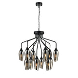 Franklite Taper 12 Light Chandelier – Smoked Glass
