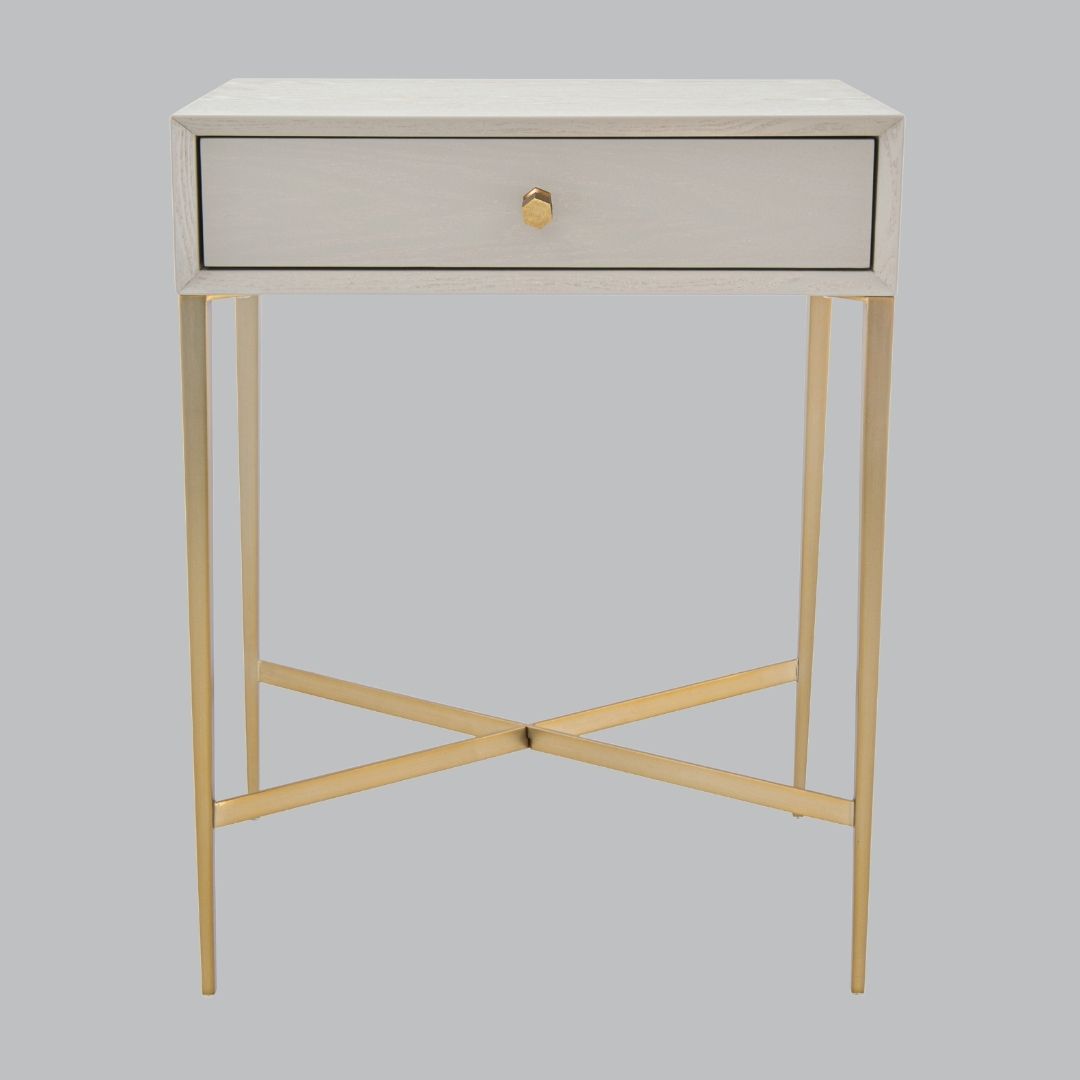 Livingsley Frost Side Table – Ceramic Grey