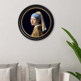 Girl with a Pearl Earring by Johannes Vermeer – Oxford Round Framed Print
