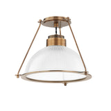 Hudson Valley Lighting Glint Semi Flush Ceiling Light – Patina Brass – Small
