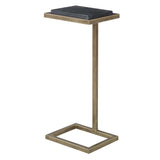 Keiichi Served Accent Table – Black Marble & Brushed Gold