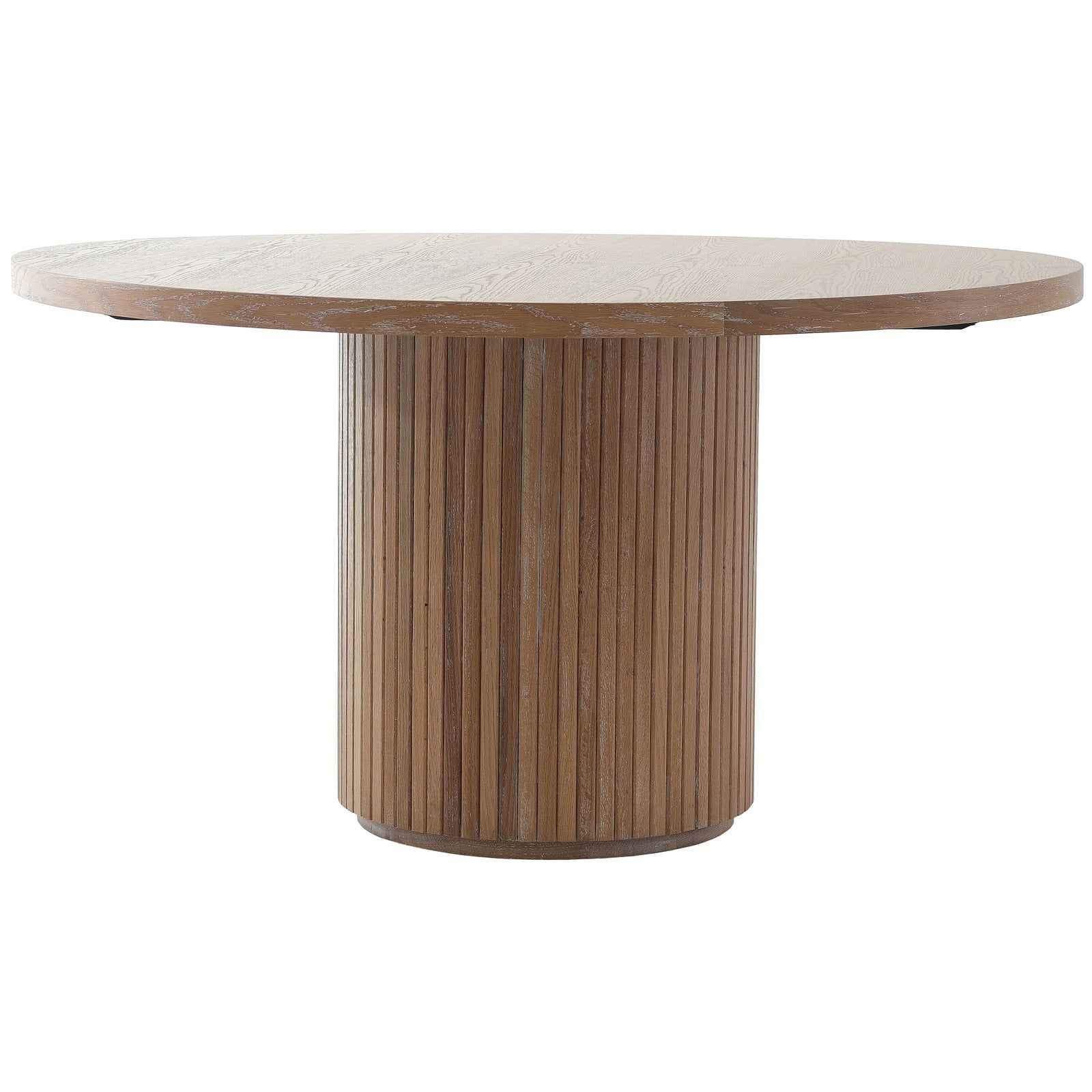 Keiichi Reeded Oak Round Dining Table – Shropshire Design