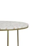Light & Living Axat Coffee Table with White Agate and Antique Bronze