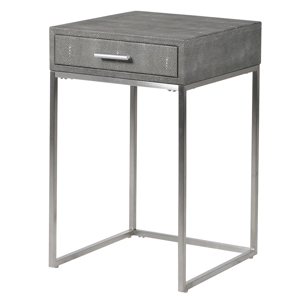 Kisane Grey Shagreen Side Table – Excess Stock