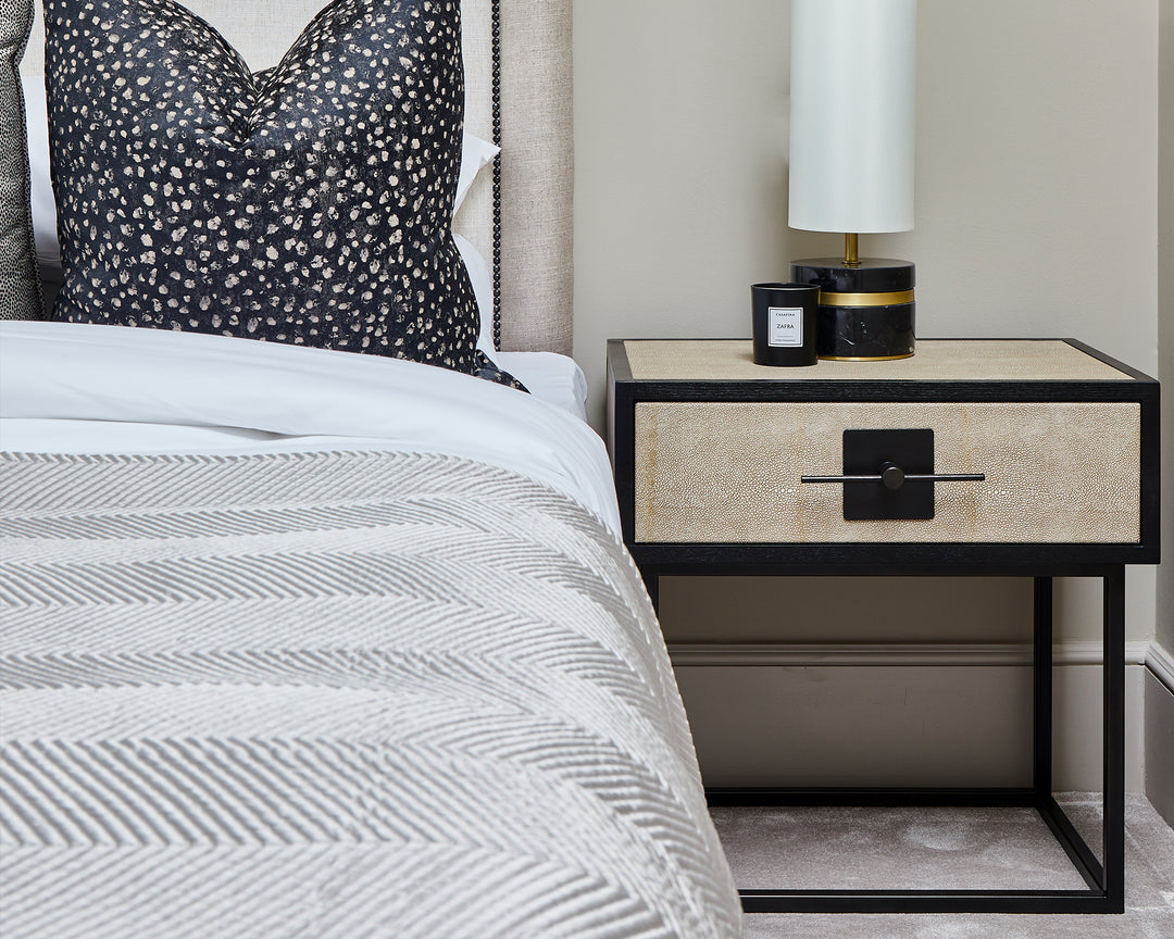 Liang & Eimil Noma Bedside Table in Beige Shagreen