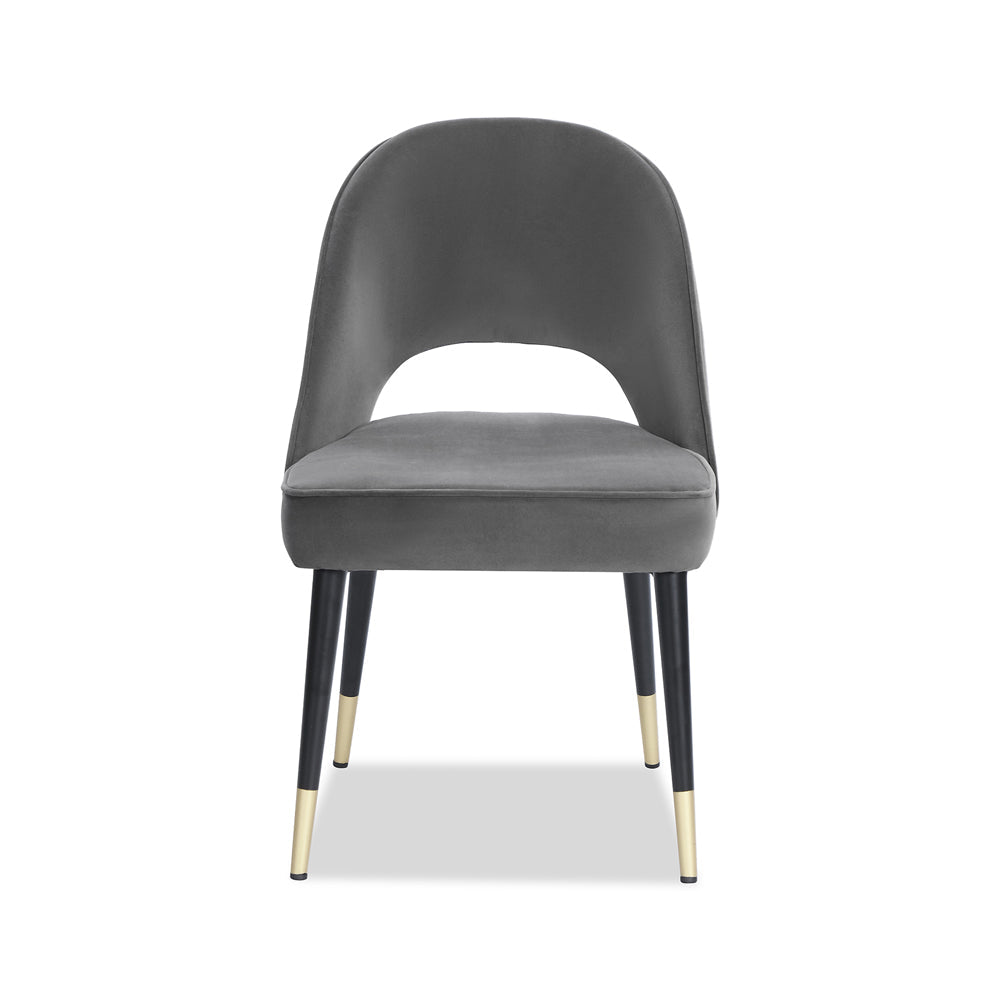 Liang & Eimil Yves Dining Chair with Kaster Slate Velvet Set of 2 - Ex ...