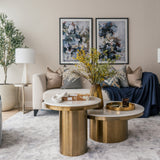 Liang & Eimil Camden Coffee Table in White Marble & Brass
