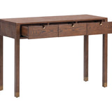 Liang & Eimil Alcudia Dressing Table - Dark Brown Oak/Antique Brass