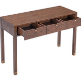 Liang & Eimil Alcudia Dressing Table - Dark Brown Oak/Antique Brass