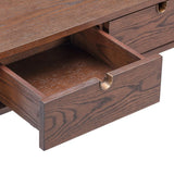 Liang & Eimil Alcudia Dressing Table - Dark Brown Oak/Antique Brass