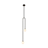 Liang & Eimil Arket Pendant Light – White Frosted Glass Globe/Black Metal