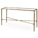 Liang & Eimil Cobra Console Table – Textured Antique Brass and Glass
