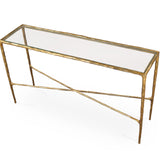 Liang & Eimil Cobra Console Table – Textured Antique Brass and Glass
