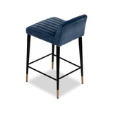 Liang & Eimil Coltrane Counter Stool with Gainsborough Cobalt Blue Velvet