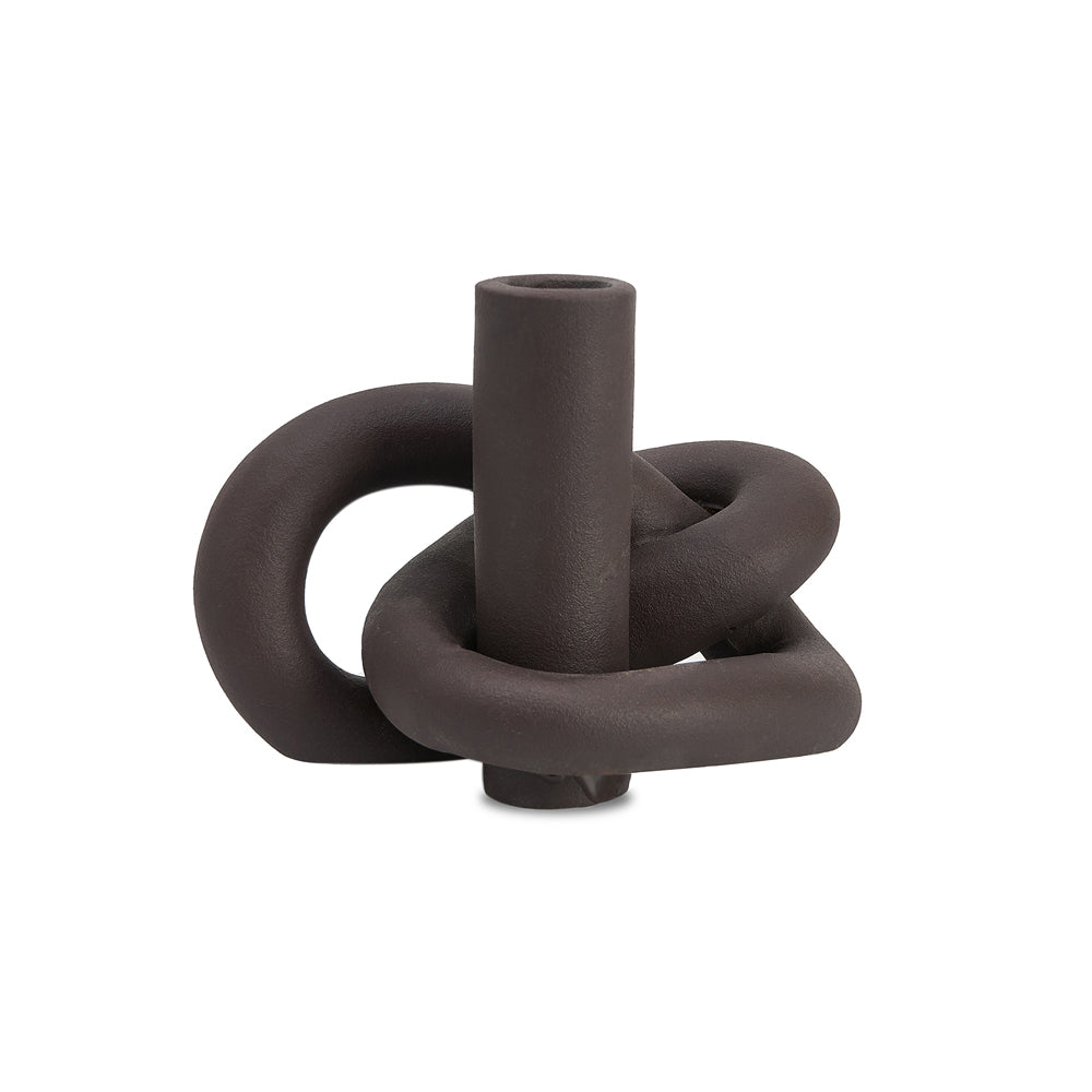 Liang & Eimil Medusa Candlestick Holder in Earth Brown Ceramic