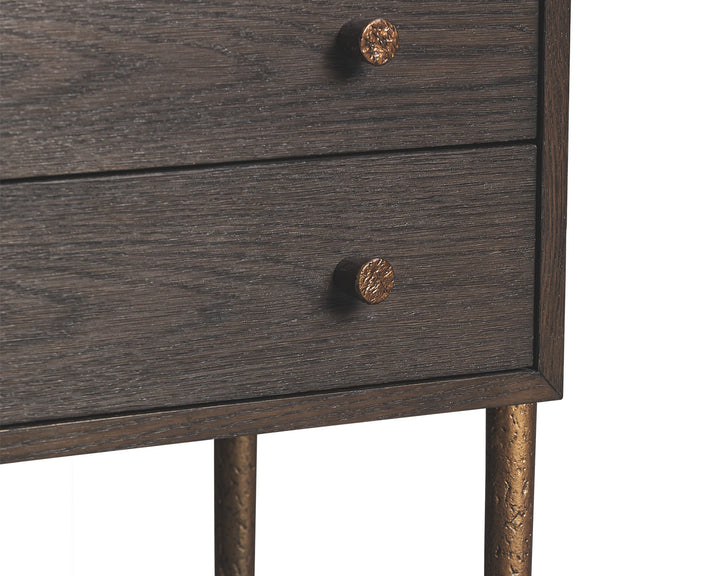 Liang & Eimil Nella Bedside Table – Brushed Brown & Hammered Dark Bronze