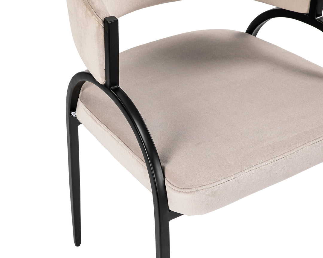 Liang & Eimil Pavilion Dining Chair – Megan Light Grey Velvet