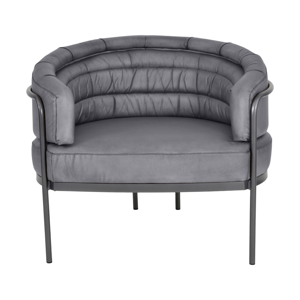 Libra Interiors Angus Club Chair – Concrete Grey Leather