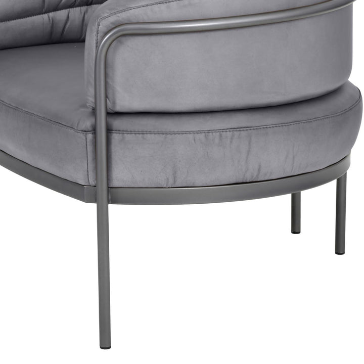Libra Interiors Angus Club Chair – Concrete Grey Leather