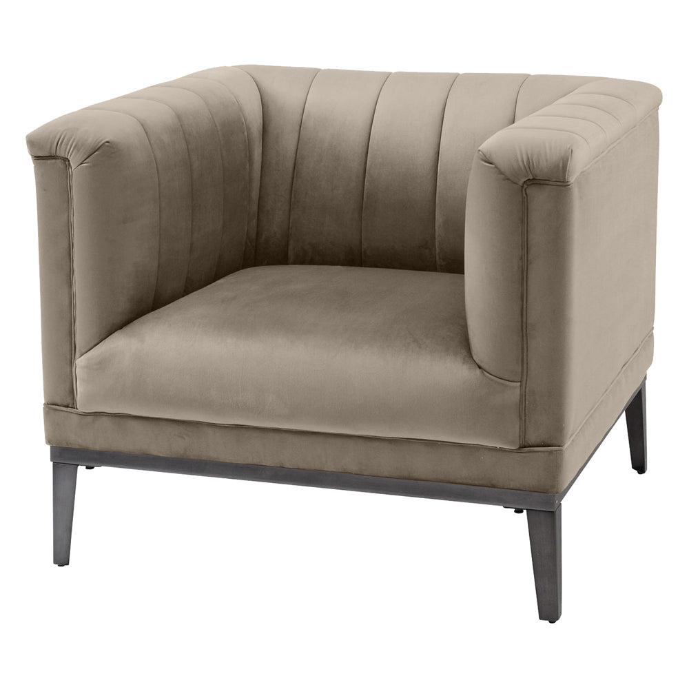 Libra Interiors Belgravia Ribbed Occasional Chair – Mink