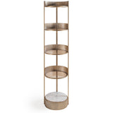 Libra Interiors Belvedere Round Shelving Unit – Aged Gold
