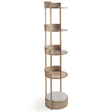 Libra Interiors Belvedere Round Shelving Unit – Aged Gold