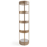 Libra Interiors Belvedere Round Shelving Unit – Aged Gold