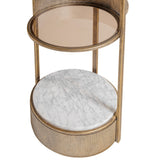 Libra Interiors Belvedere Round Shelving Unit – Aged Gold