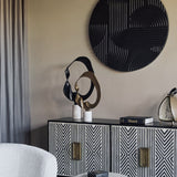 Libra Interiors Black Geometric Echoes Wall Art