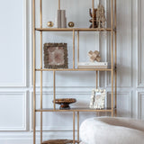 Libra Interiors Brooks Shelving Unit – Brushed Champagne Gold
