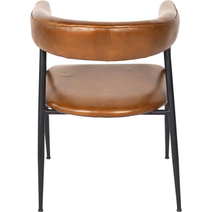 Libra Interiors Churchill Dining Chair in Cognac Leather – Set of 2