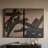 Libra Interiors Impasto Brushstrokes Framed Canvas – Set of 2 – Taupe