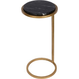 Libra Interiors Iota Accent Table – Black Marble