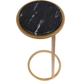 Libra Interiors Iota Accent Table – Black Marble