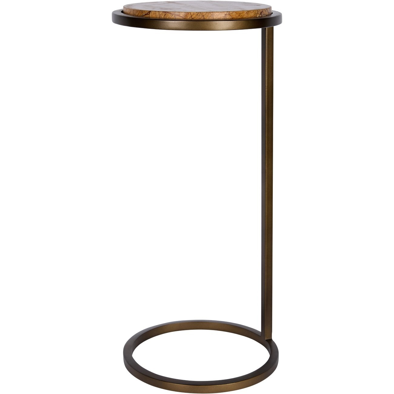 Libra Interiors Iota Accent Table – Forest Brown Marble – Shropshire Design