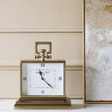Libra Interiors Latham Brass Clock - Small