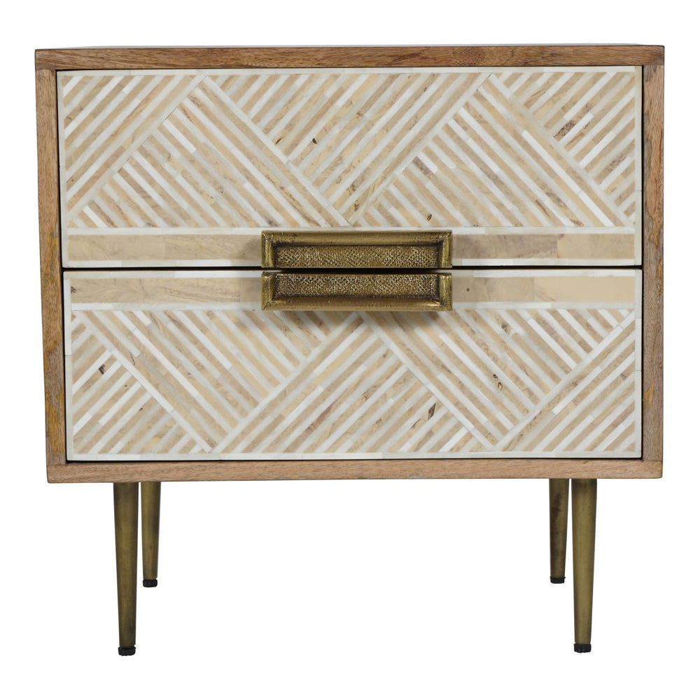 Libra Interiors Linden Bedside Table – 2 Drawers