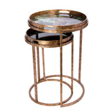 Libra Interiors Lounging Leopards Side Tray Tables - Set of 2