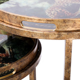 Libra Interiors Lounging Leopards Side Tray Tables - Set of 2