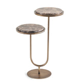 Libra Interiors Marco Accent Table - Dark Emperador Marble
