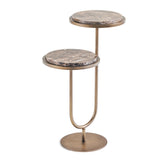 Libra Interiors Marco Accent Table - Dark Emperador Marble