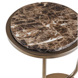 Libra Interiors Marco Accent Table - Dark Emperador Marble