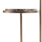 Libra Interiors Marco Accent Table - Dark Emperador Marble