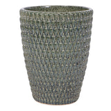 Libra Interiors Mediterranean Planter with Green Reactive Glaze – Large