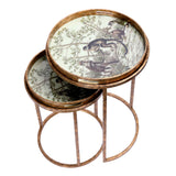 Libra Interiors Monkey Jungle Side Tray Tables - Set of 2
