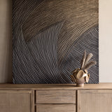 Libra Interiors Golden Wave Geometric Wall Art